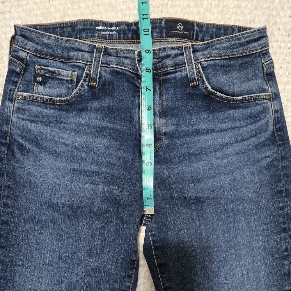 AG Adriano Goldschmied Prima Cigarette Ankle Dark Blue Wash Jeans Size 28R - Picture 11 of 14